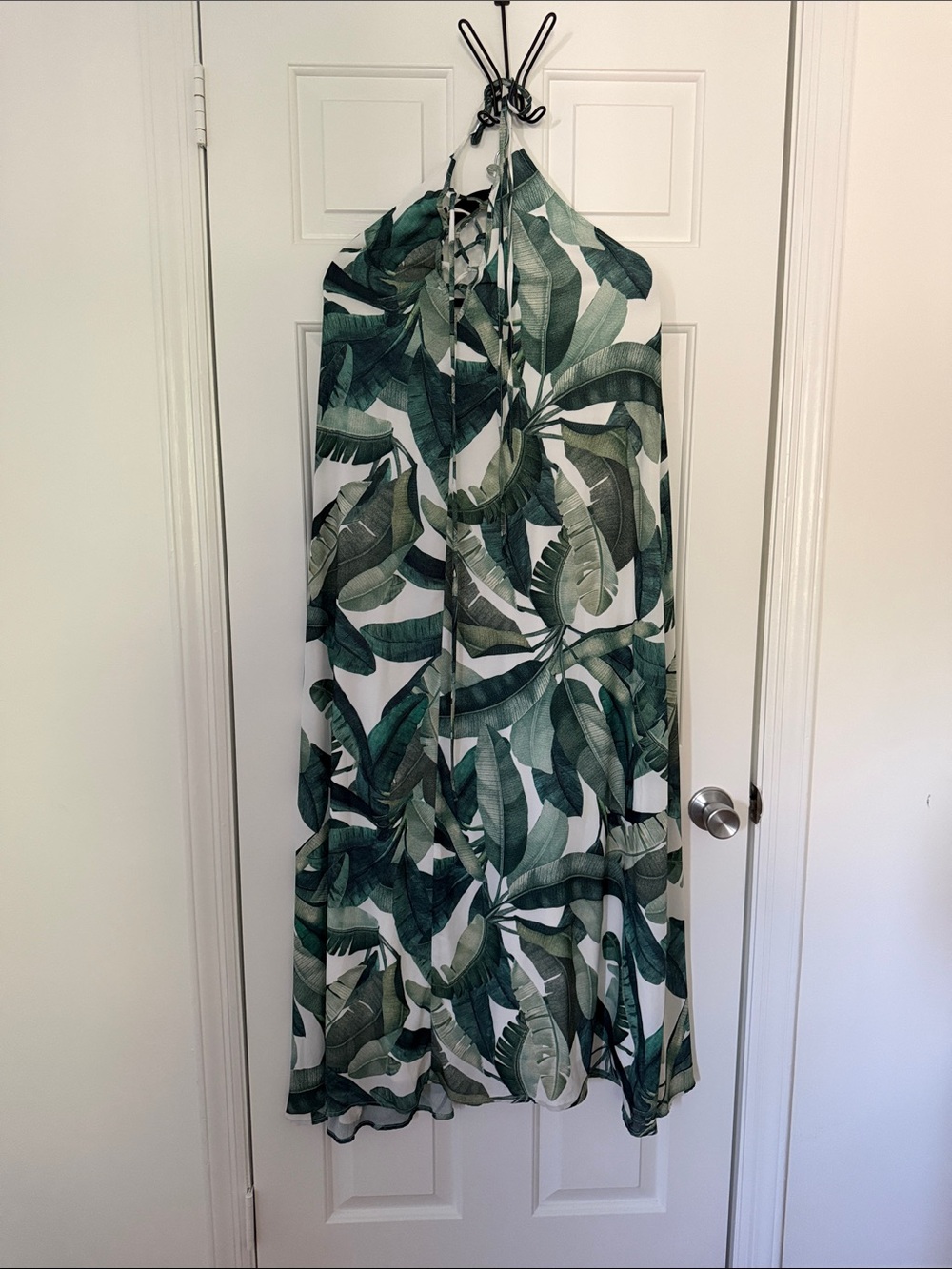 Show Me Your MuMu Green Tropical-Leaf Halter Maxi Skirt